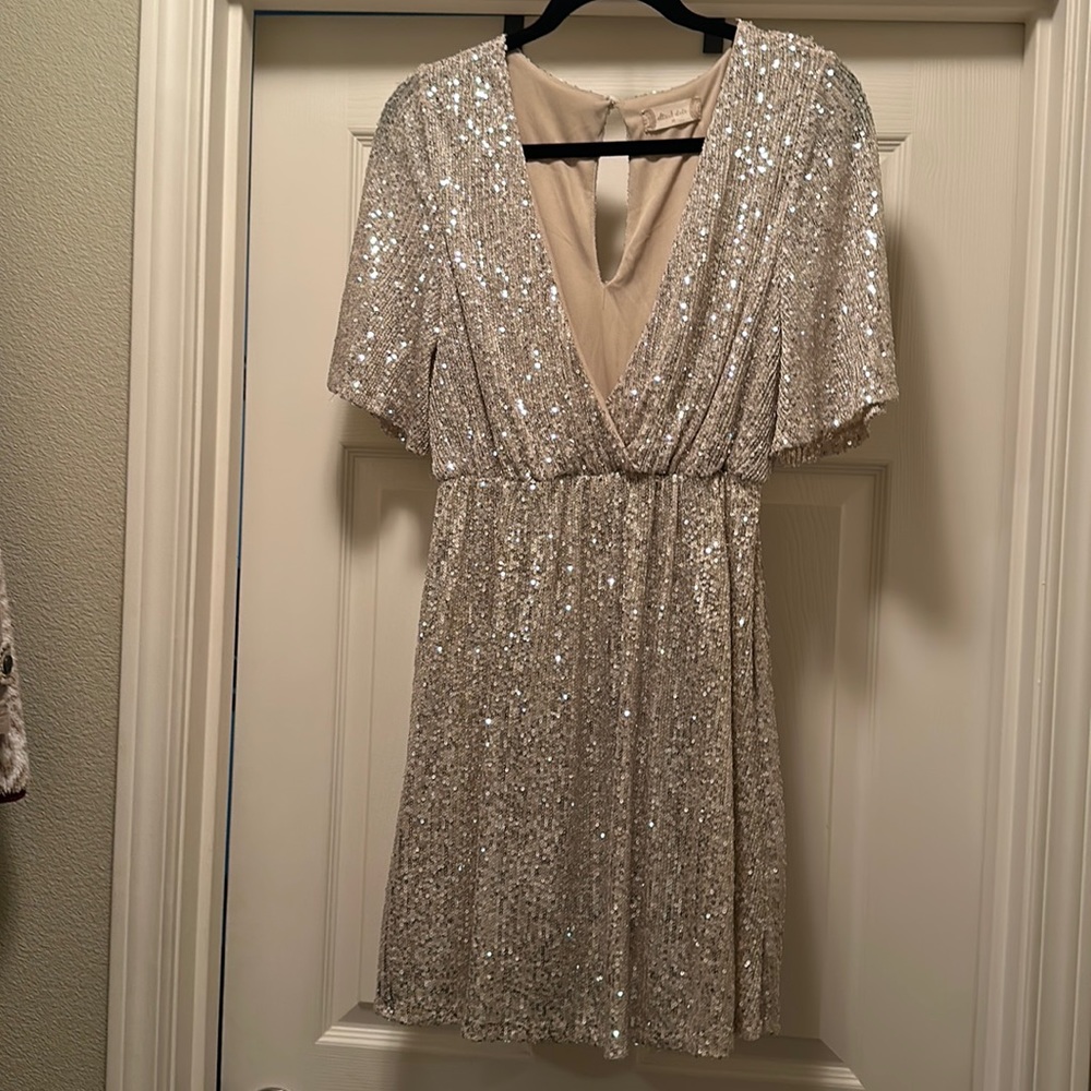Cream sequin dress